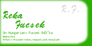 reka fucsek business card